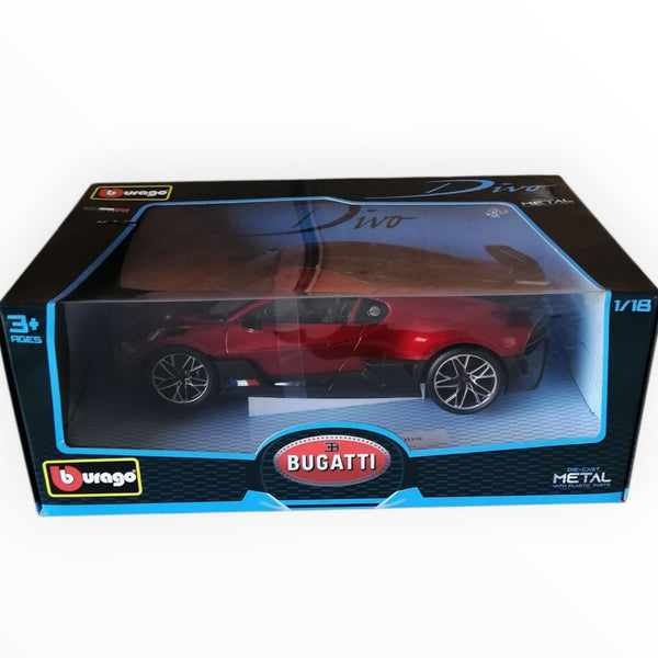 Bugatti Divo Rouge 1/18 - Bburago BUR11045R - Miniature Métal Neuve Sous Blister