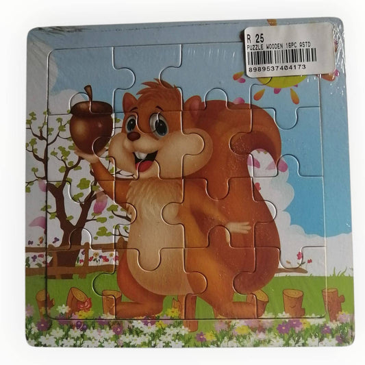 Puzzle Wooden 16pc Astd